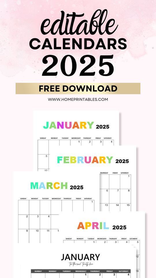 Fully Editable 2025 Calendar In Word Free Beautiful Templates 