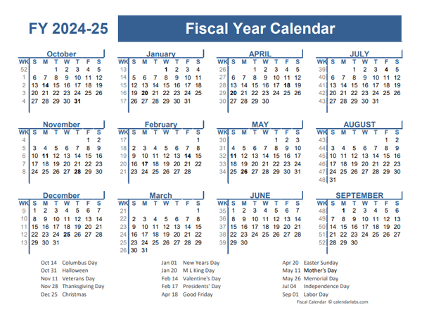 Government Fiscal Year 2025 An Overview Printable 2025 Monthly Calendars
