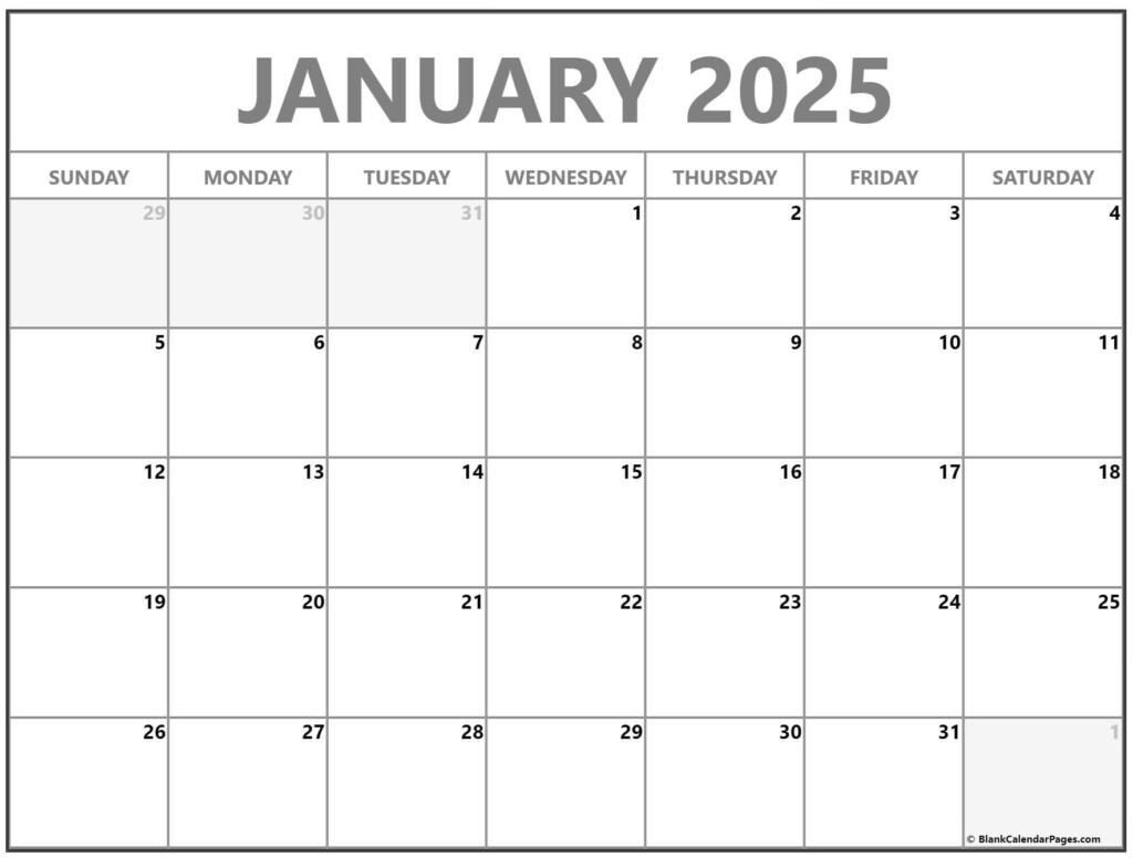 January 2025 Calendar Blank Printable Word Template Grace Wright