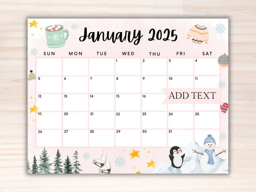 January 2025 Calendar Cute Designs Printable Sara Calvin