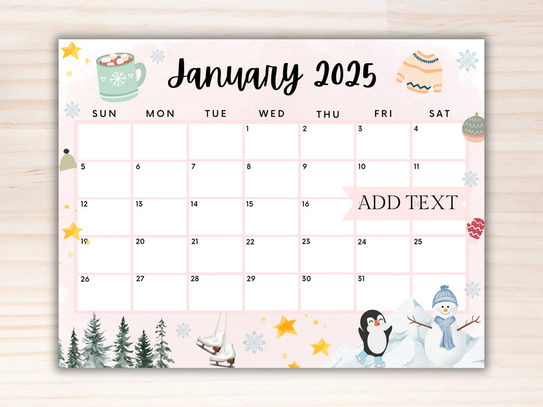 January 2025 Calendar Cute Designs Printable Sara Calvin