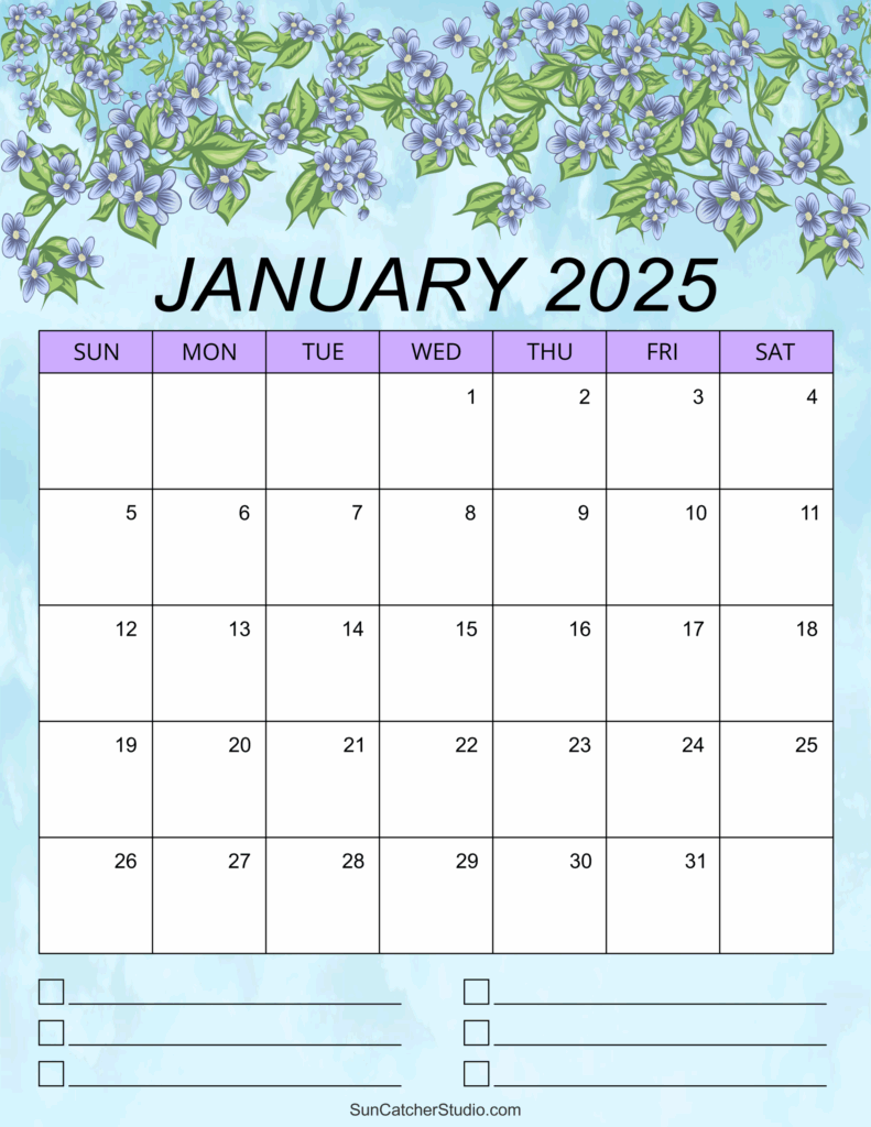 January 2025 Calendar Printable Cute Drawings Megen Alvinia
