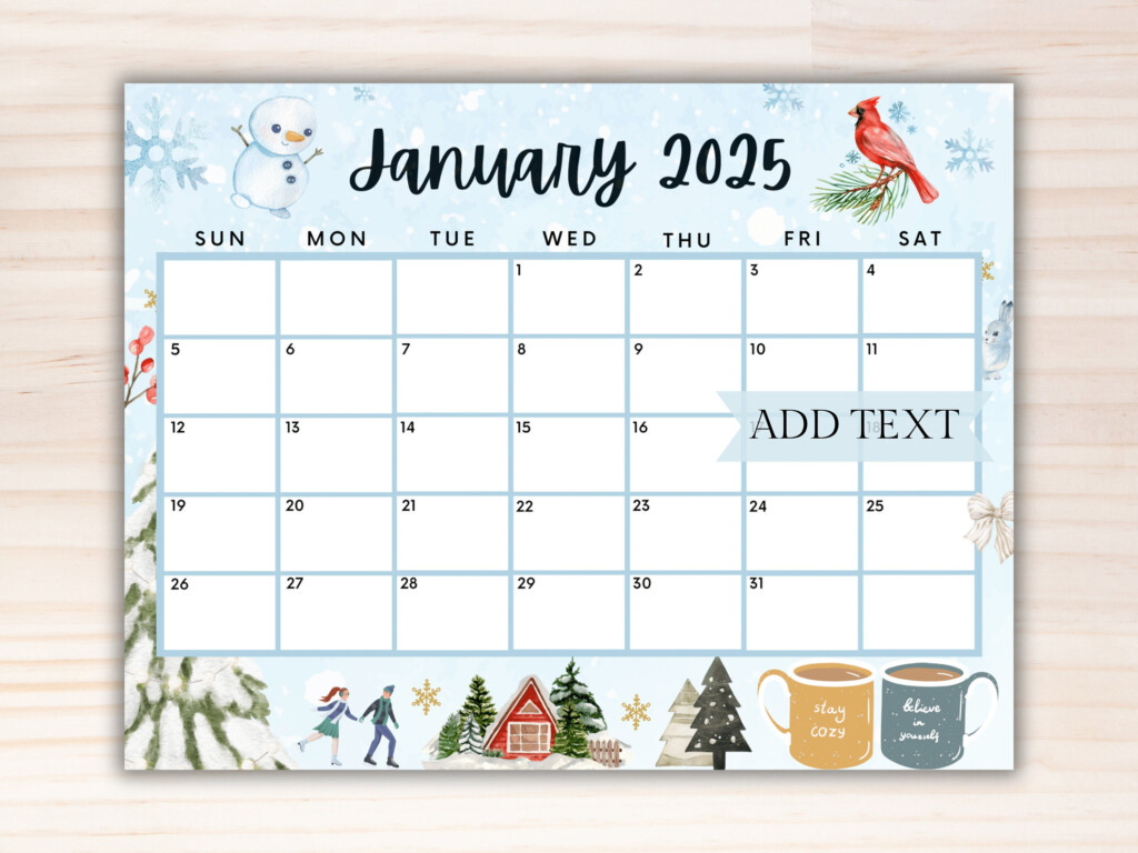 January 2025 Calendar Template Printable Stickers Nissy Andriana