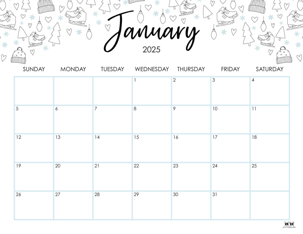January 2025 Printable Calendar Printabulls Free Kitchi Sun