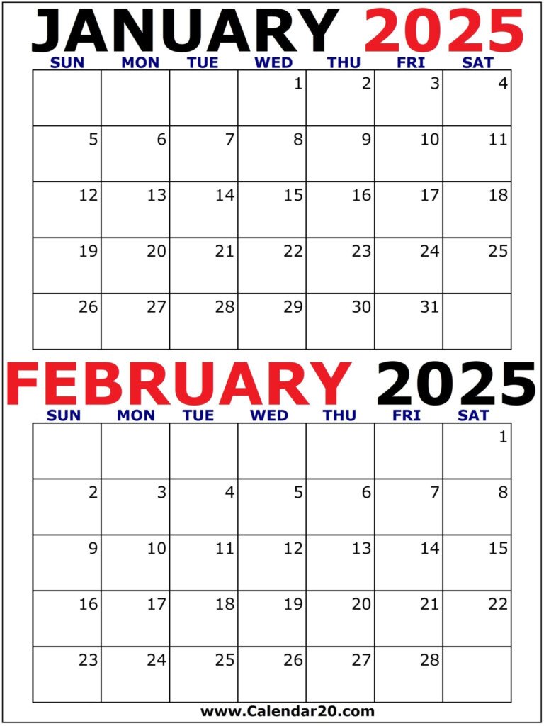 January And February 2025 Calendar Printable Adam S Thorsen