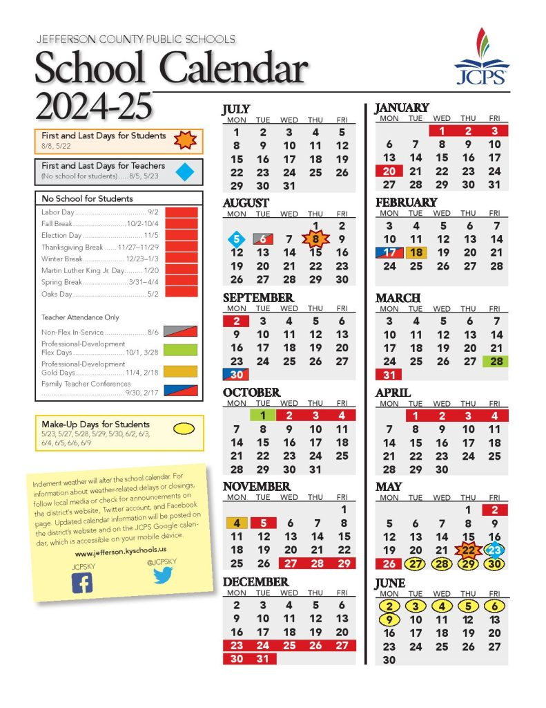 Jefferson County Public Schools Calendar 2025 Kentucky