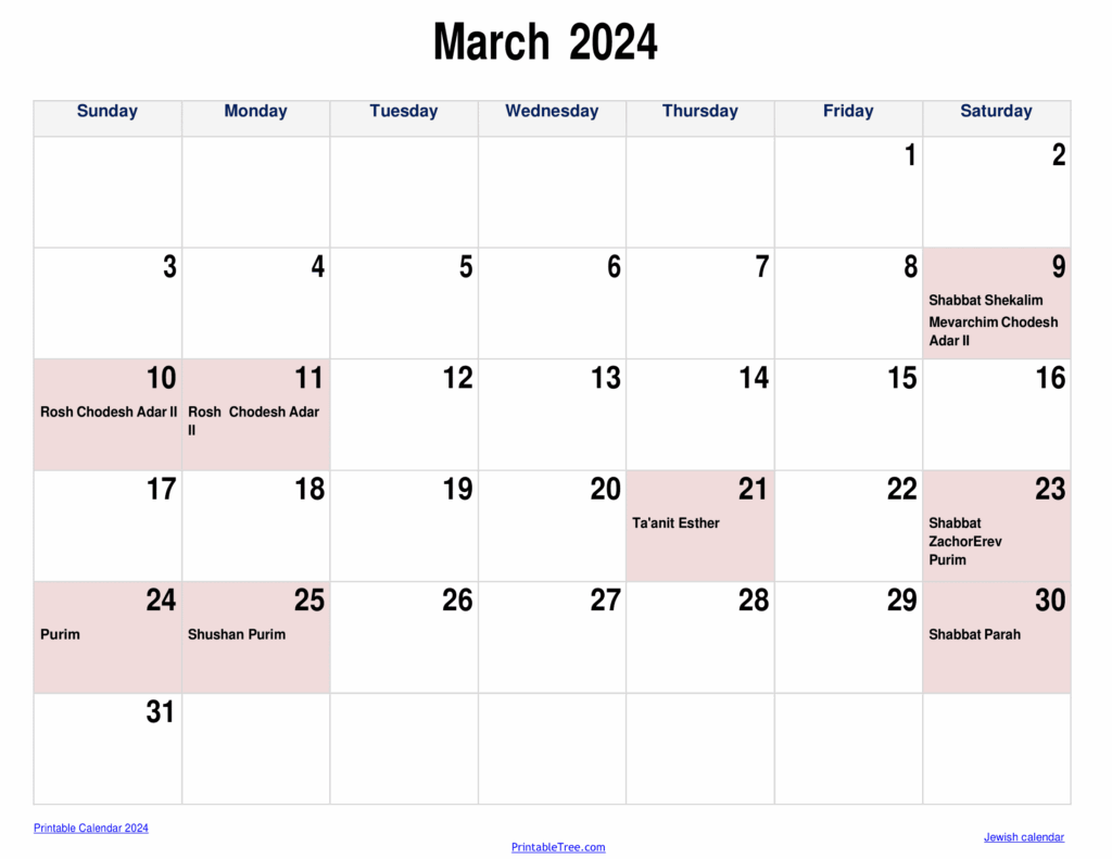 Jewish Calendar 2025 With Holidays Printable Free Printable Calendars