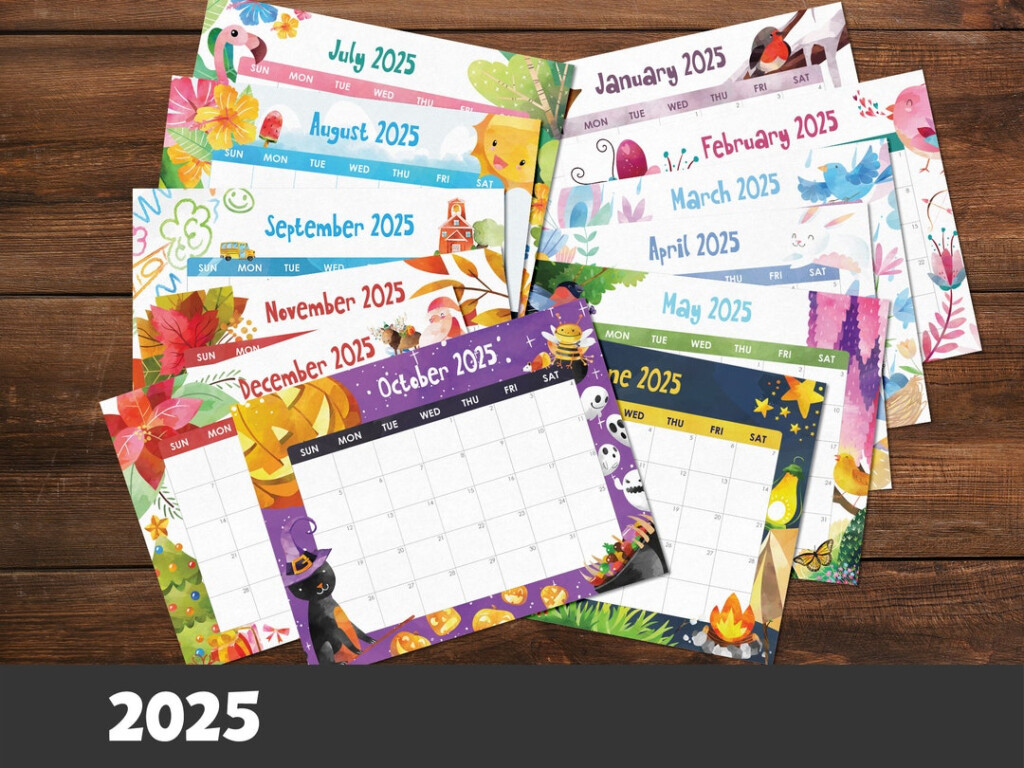 Kids Printable Calendar 2025 Arturo W Honore