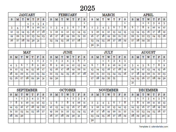 Landscape 2025 Calendar Printable Free Alfred C Johnsen