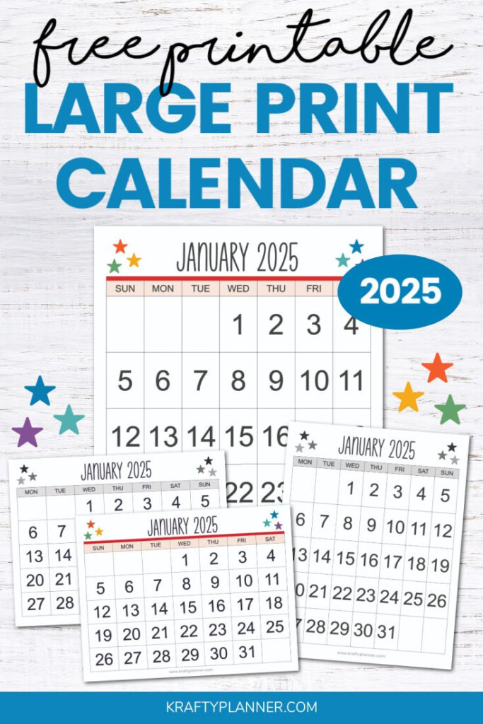 Large Print Printable 2025 Calendar One Page Susan B Smith