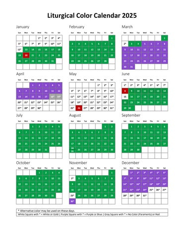 Liturigcal Color Calendar 2025 By United Methodist Publishing House 