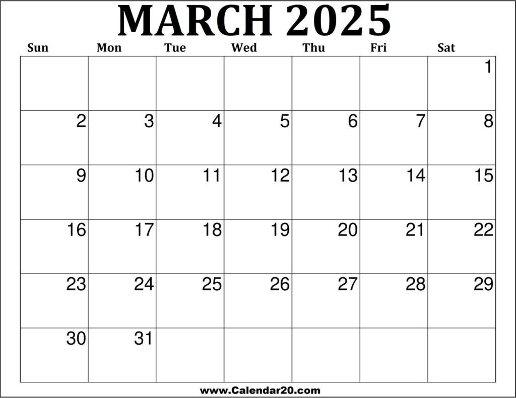 March And April 2025 Printable Calendar Calendar20