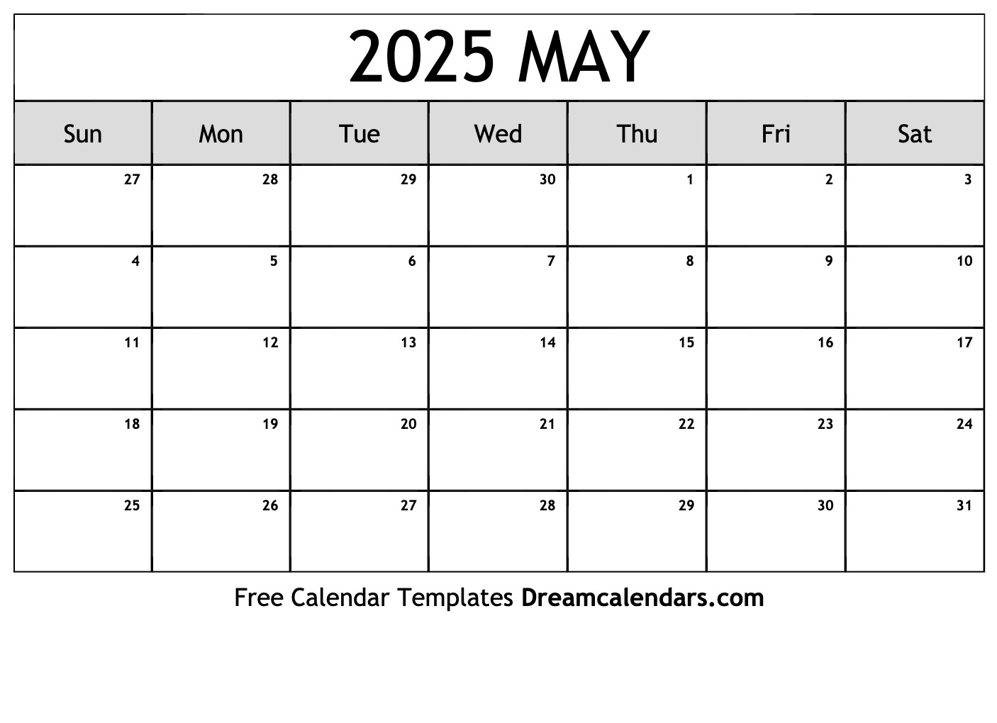May 2025 Calendar Printable Word Template Storm E Andersen