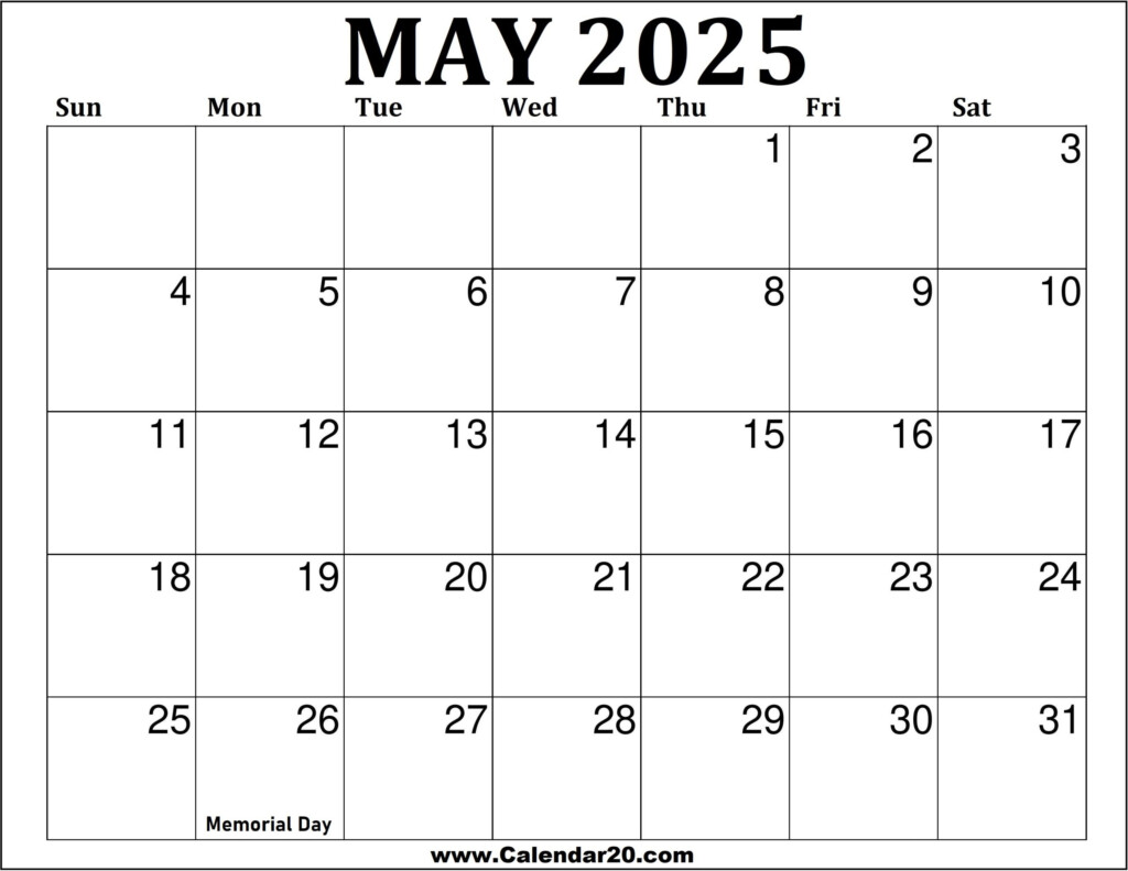 May 2025 Printable Calendar Calendar20