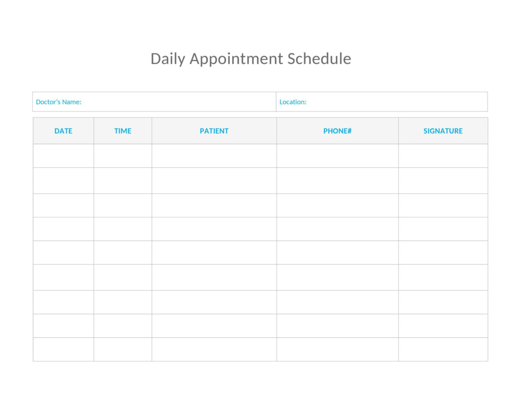 Monthly Appointment Calendar Template 2025 Aaron White