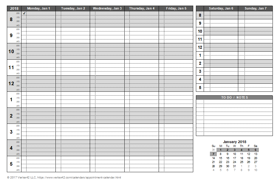Monthly Appointment Calendar Template 2025 Aaron White