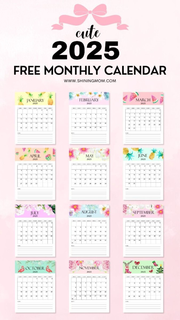 Monthly Calendar 2025 Cute Templates You ll Love Free Printable 