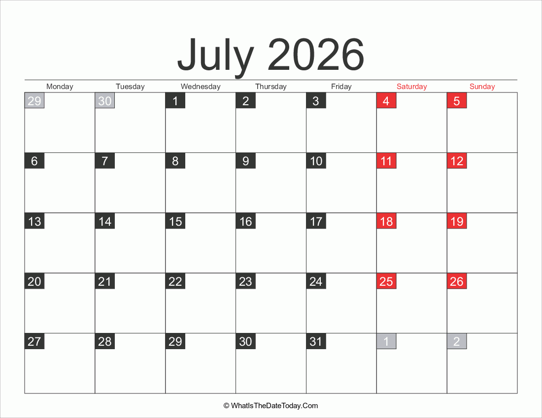National Day Calendar July 2025 2026 Isaac Wisewould