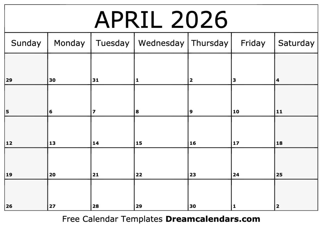 Navigating Time A Guide To The Printable April 2026 Calendar School 