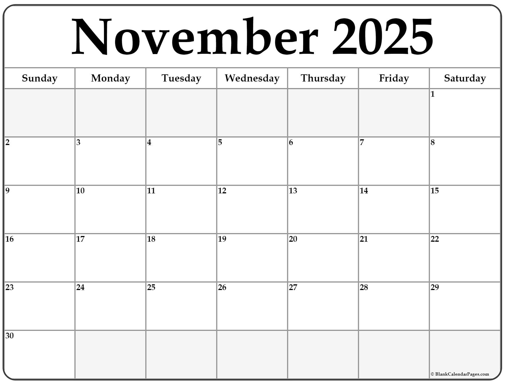 November 2025 Calendar Printable Free Word Count Mike Steven