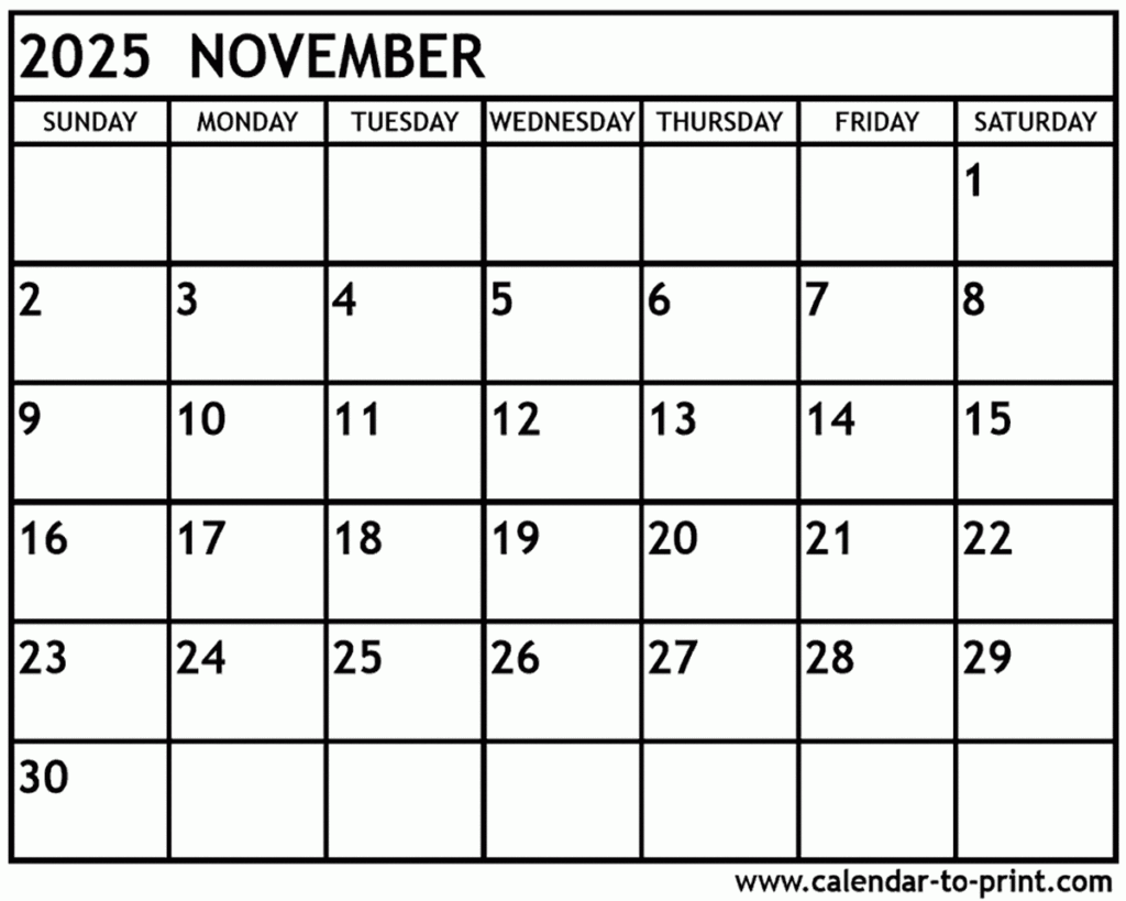 November 2025 Pdf Calendar Emily J Hayward