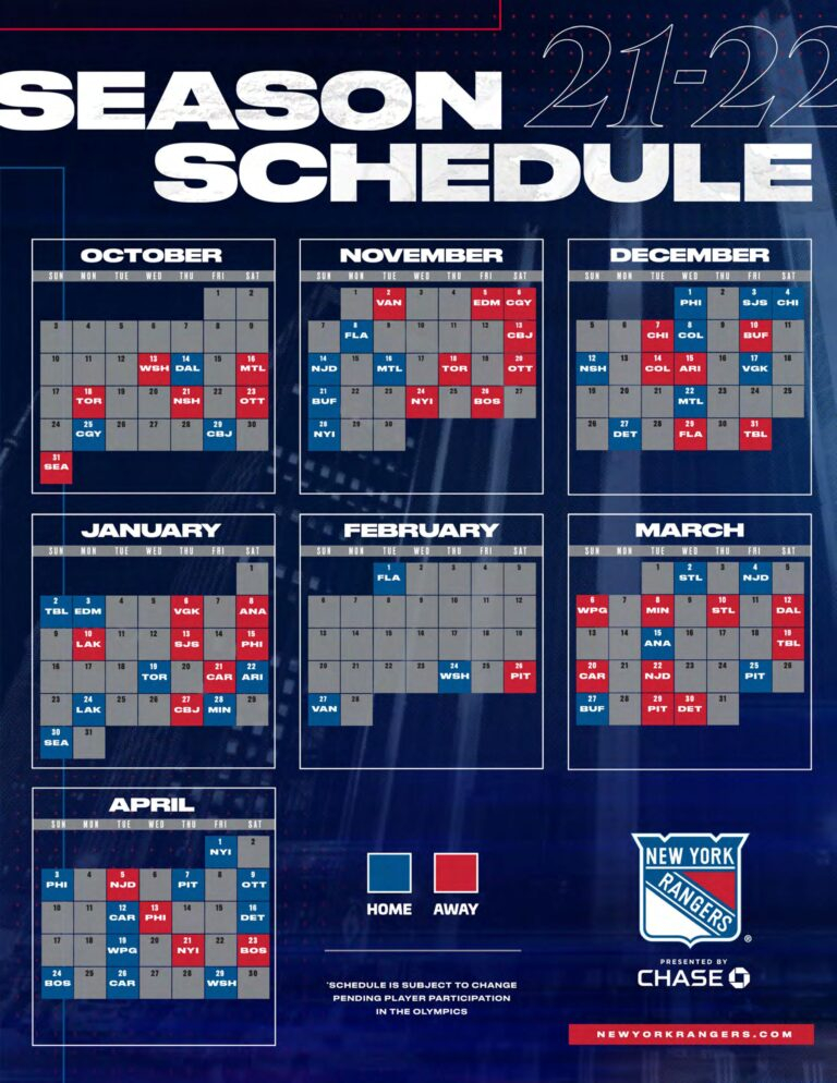 Ny Rangers Schedule 2024 Susan Kirbee