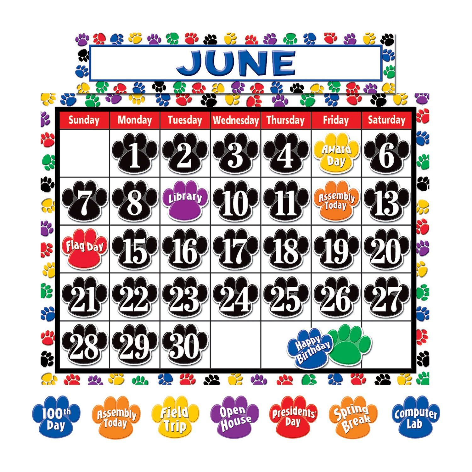Paw Print Calendar 2025 Printable Calendars AT A GLANCE