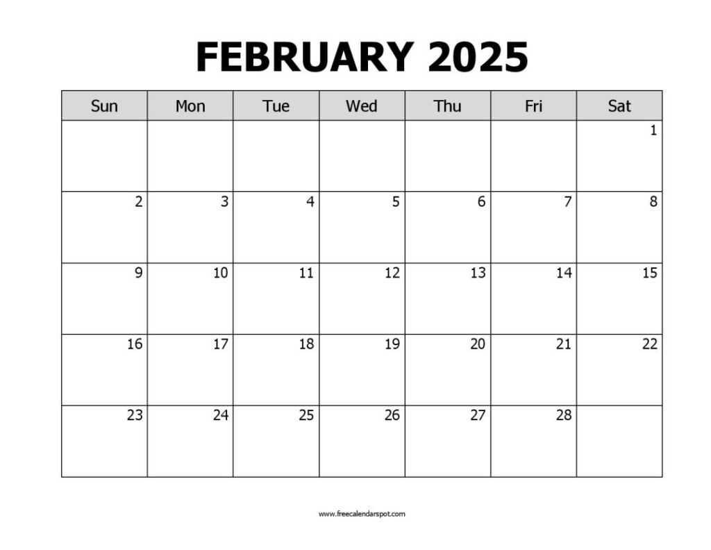 Printable 2025 Calendars FreeCalendarSpot Free Calendar Spot