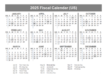 Printable 2025 Fiscal Year Calendar Template CalendarLabs
