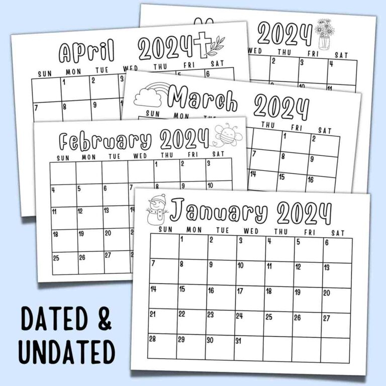 Printable Calendar 2025 Kids Ruby Hughes