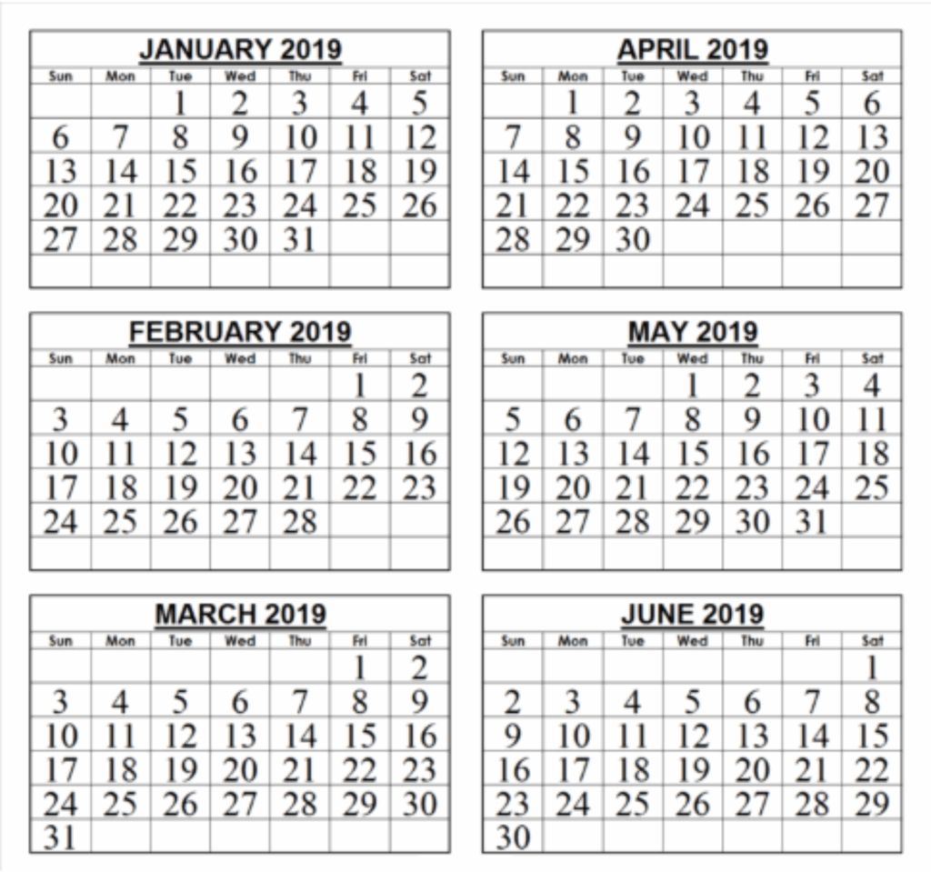 Printable Calendar 6 Months 2025 Maria R Bruch