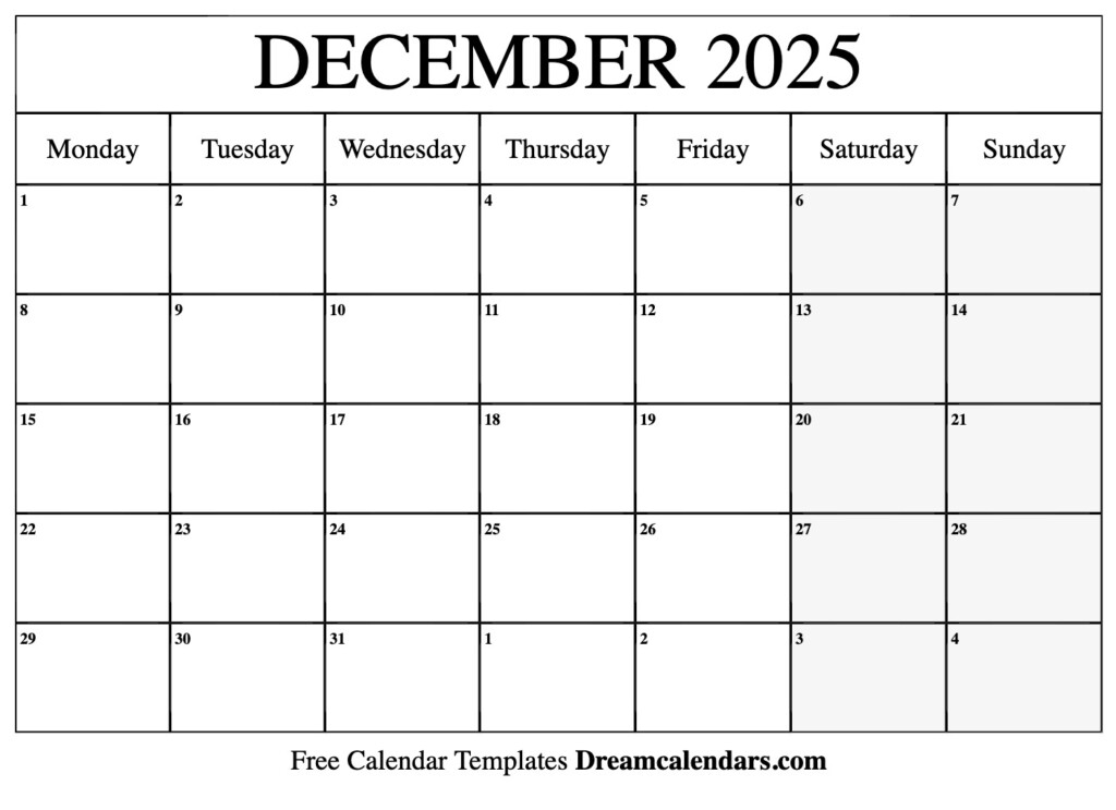 Printable December Calendar 2025 With Holidays Frank Edwards