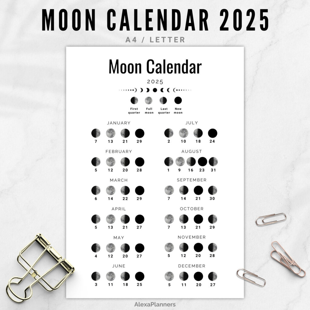 Printable Full Moon Calendar 2025 Calendars 2025