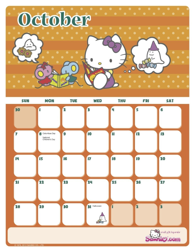 Printable Hello Kitty Calendar April 2025 Laurie R Alexander
