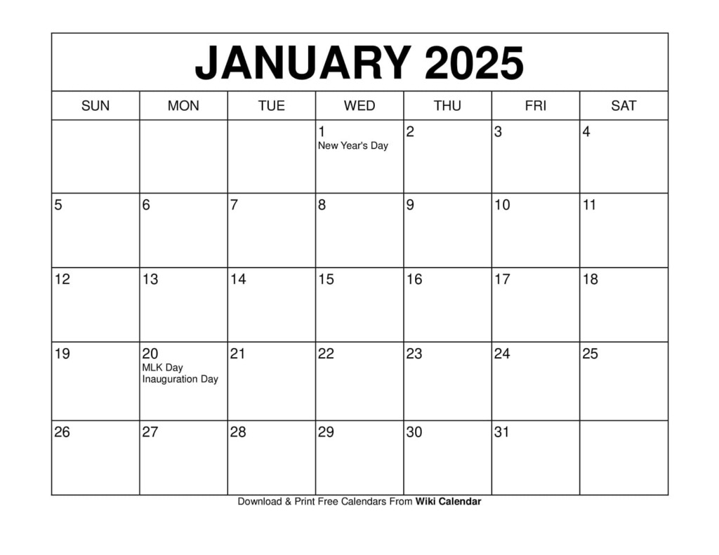 Printable January 2025 Calendar Wiki Calendar Apache OpenOffice 