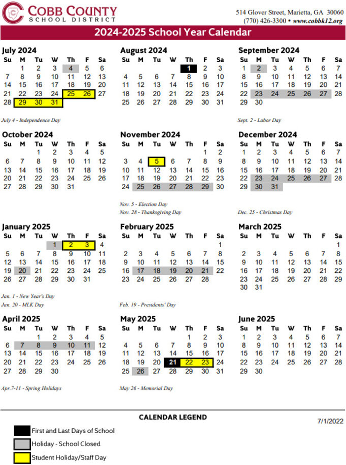 Printable School Calendar 2025 2025 Yara Graham