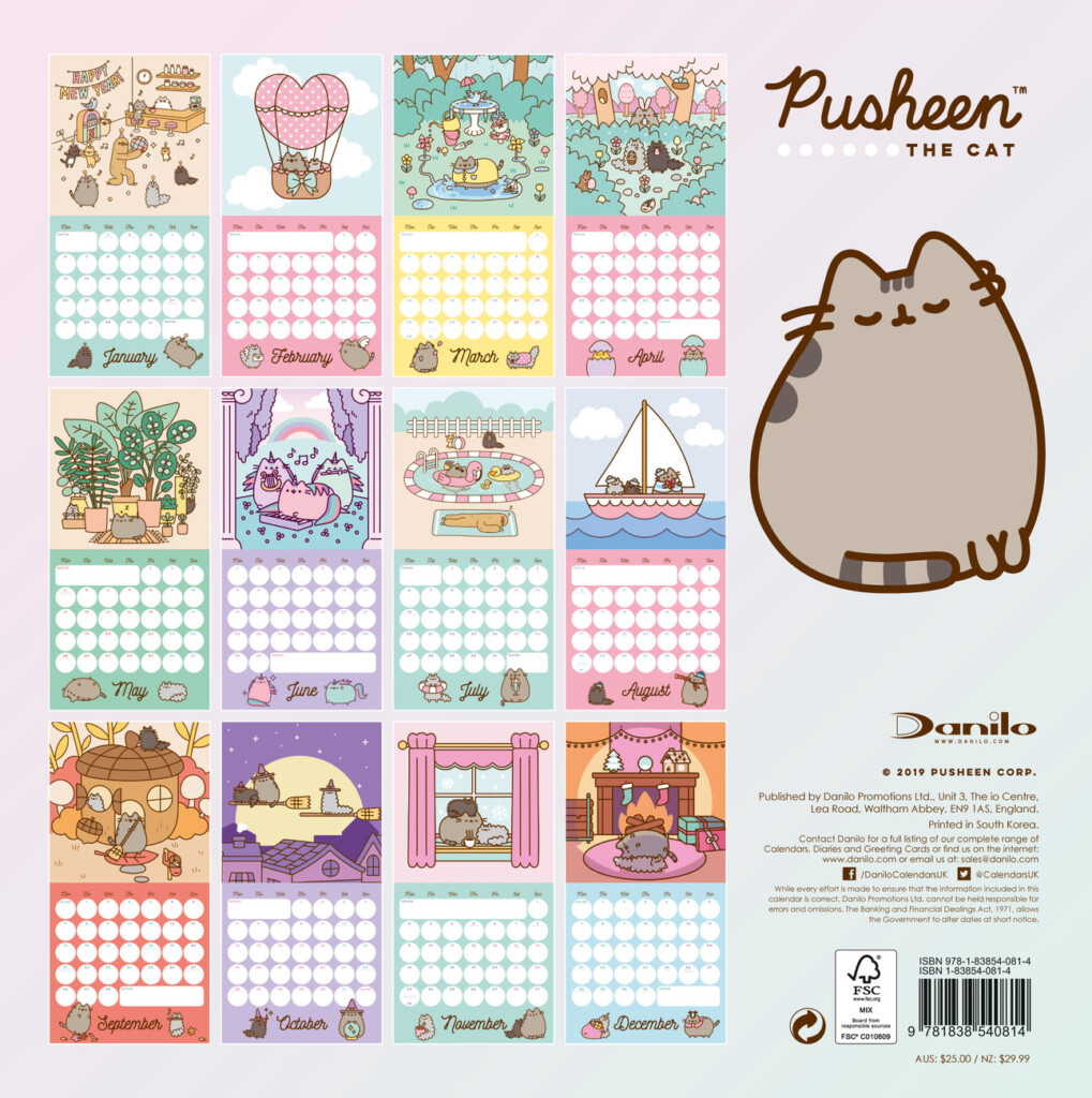Pusheen Calendar 2025 Nz Printable Delia Terrijo