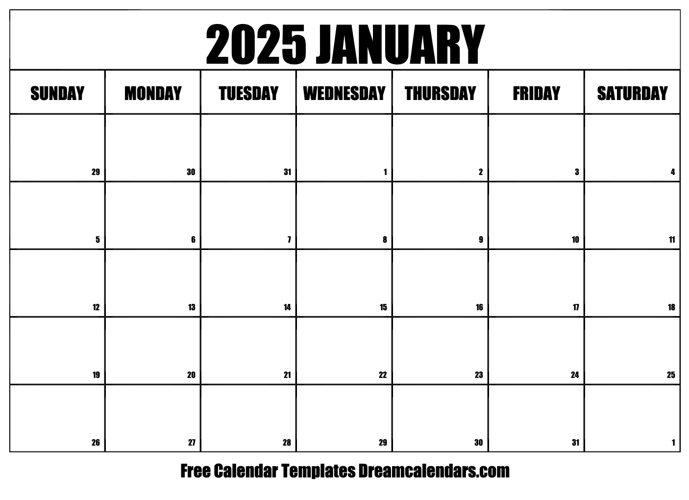Ree Printable 2025 Calendar January Free Download Kai River