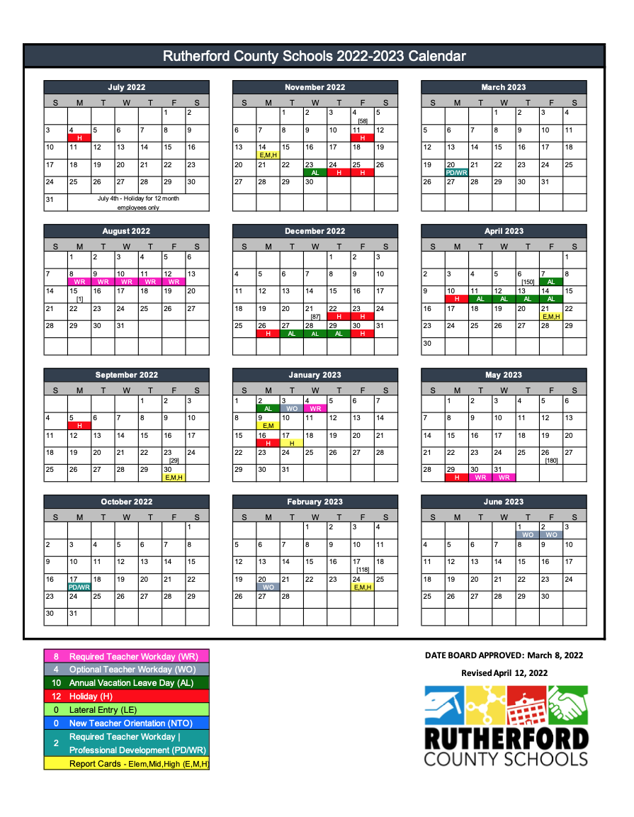 Rutherford County School Calendar 2025 25 Samir James