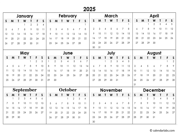 Small 2025 Printable Calendar Daniel S White