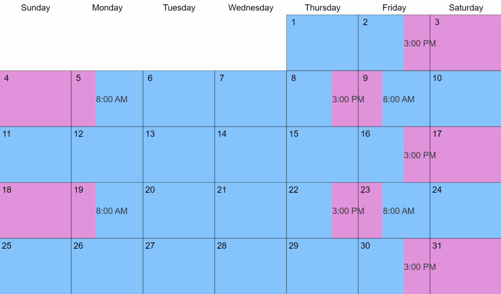 Texas Extended Standard Visitation Calendar 2025 Dwight E Fox