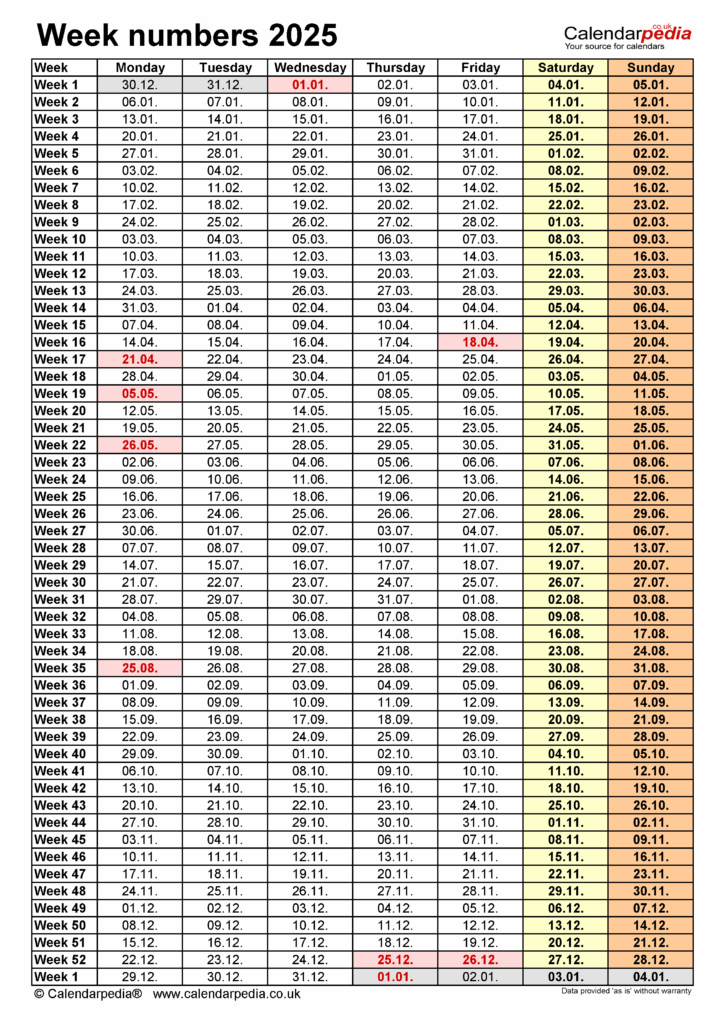 Timeshare 2025 Weeks Calendar Printable Excel Format Toby L Betche