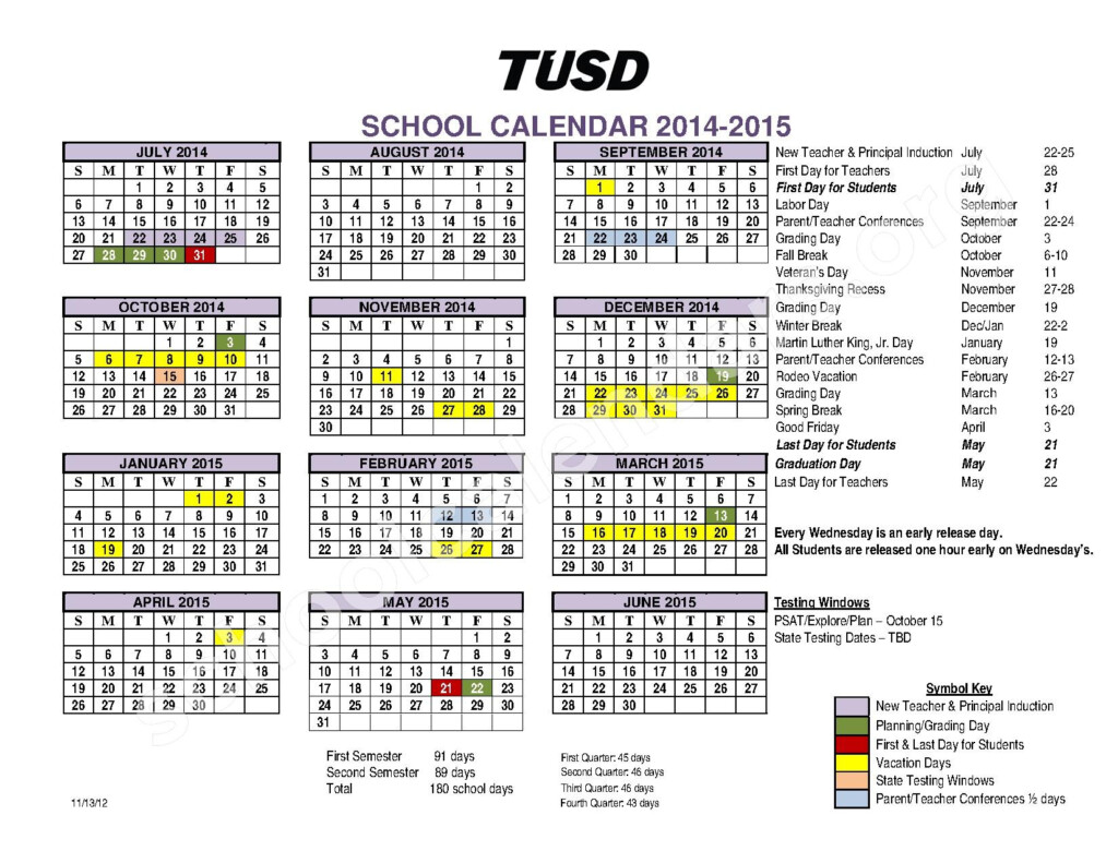TUSD 2025 2026 Calendar A Comprehensive Overview Anne N Nygaard