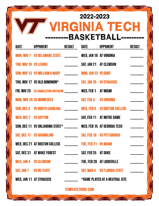 Virginia Tech 2025 Academic Calendar Fall Matthew D Glancy