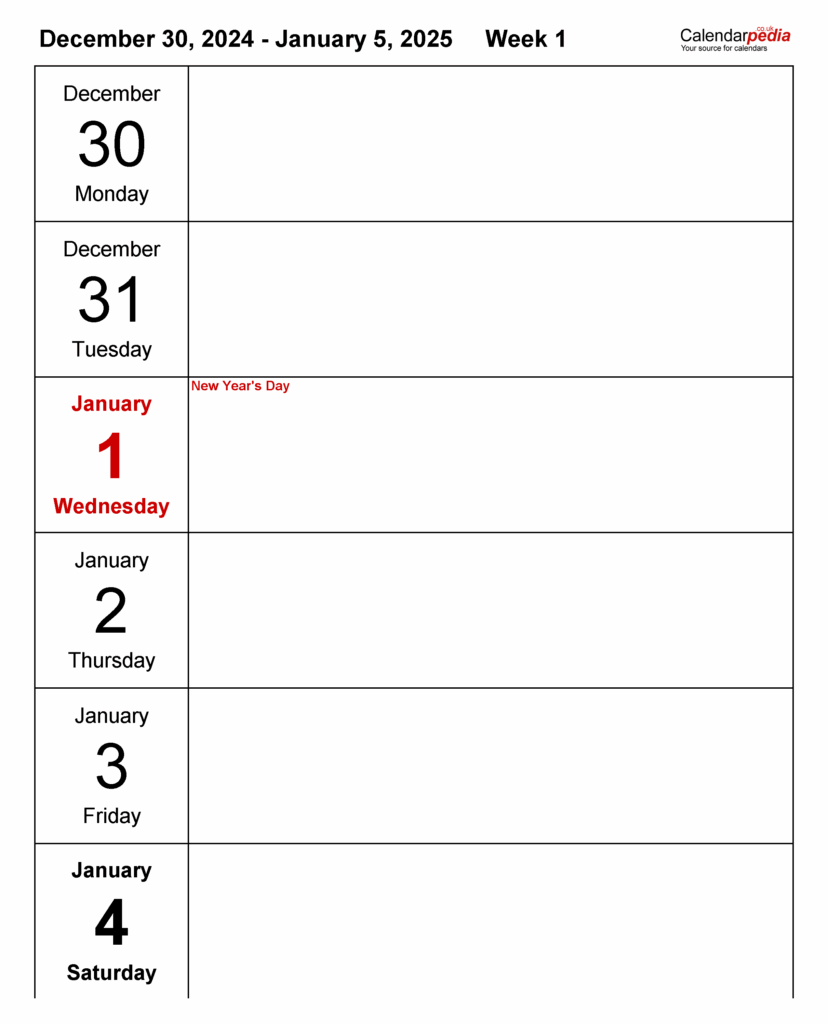 Weekly Count Calendar 2025 Yara Graham